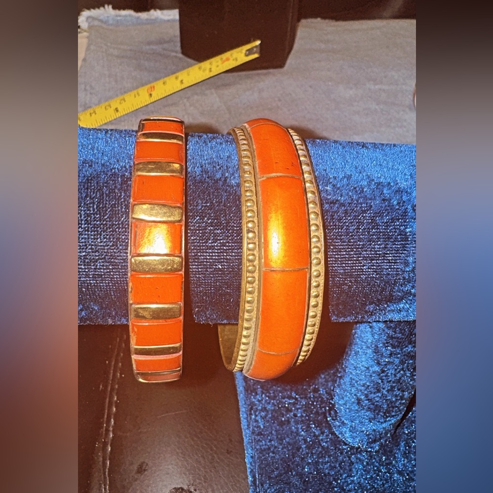 Orange And Brass Bangles Bundle - image 1